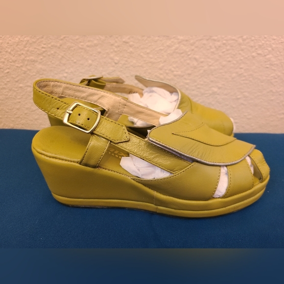 Re-mix Vintage Shoes L'amour Avocado Reproduction 30s Vintage Wedges Size 6 - Picture 2 of 5